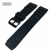 Black Silicone Diver's Style Replacement 22mm Watch Band Strap SS Buckle #4032