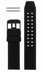 Black Silicone Replacement 22mm Watch Band Strap PVD Buckle #4002
