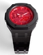 Casioak Mod Custom Metal Watch Casio G-Shock GA-2100-4A Red Dial Black GA2100