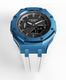 Casioak Mod Custom Watch Casio G-Shock GA-2100 Blue Case White Silicone Strap