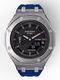 Casioak Mod Custom Watch Casio G-Shock GA-2100 Silver Case Blue Strap GA2100