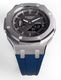 Casioak Mod Custom Watch Casio G-Shock GA-2100 Silver Case Blue Strap GA2100
