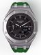 Casioak Mod Custom Watch Casio G-Shock GA-2100 Silver Case Green Strap GA2100