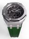 Casioak Mod Custom Watch Casio G-Shock GA-2100 Silver Case Green Strap GA2100
