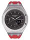 Casioak Mod Custom Watch Casio G-Shock GA-2100 Silver Case Red Strap GA2100