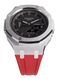 Casioak Mod Custom Watch Casio G-Shock GA-2100 Silver Case Red Strap GA2100
