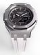 Casioak Mod Custom Watch Casio G-Shock GA-2100 Silver Case White Strap GA2100