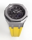 Casioak Mod Custom Watch Casio G-Shock GA-2100 Steel Case Yellow Strap GA2100