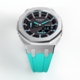 Casioak Mod Metal Watch - Modded Casio G-Shock GA-2100 Turquoise Aqua Blue Strap
