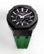 Casioak Mod Watch Casio G-Shock GA-2100 Black Case Green Strap Modded GA2100-1A