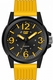 Men's CAT Caterpillar Groovy Yellow Silicone Band 45mm Watch LF11127137