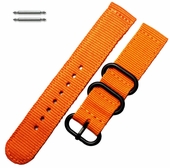 Orange Nylon 22mm Watch Band Strap Army Military Ballistic Black Buckle #6038